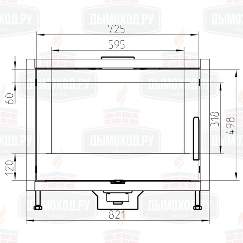 Каминная топка LIVORNO, чёрная (Thorma)