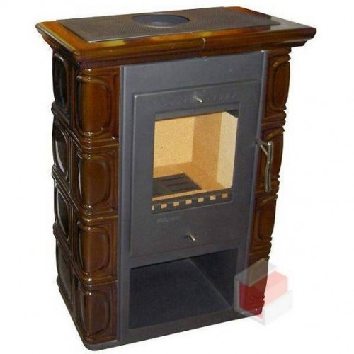 Печь BORGHOLM CERAMIC, чёрный/керамика тёмно-коричневая (Thorma)