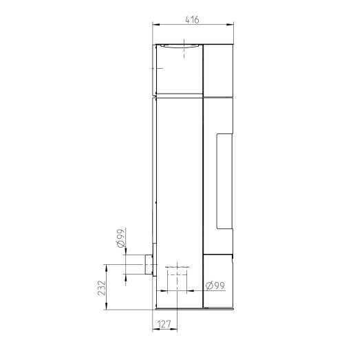 Печь RODANO S, чёрный/серый (Thorma)