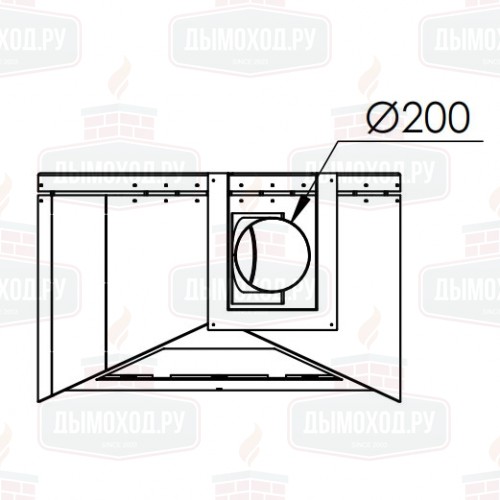 Камин BREDA FRONTAL, труба слева, чёрный (Traforart)