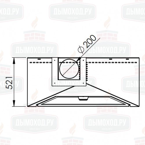 Камин BILBAO FRONTAL, со стеклом, труба слева, чёрный (Traforart)