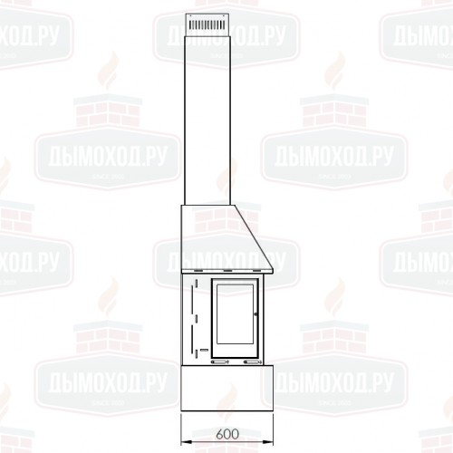 Камин SANDRA FRONTAL, пристенный, чёрный (Traforart)