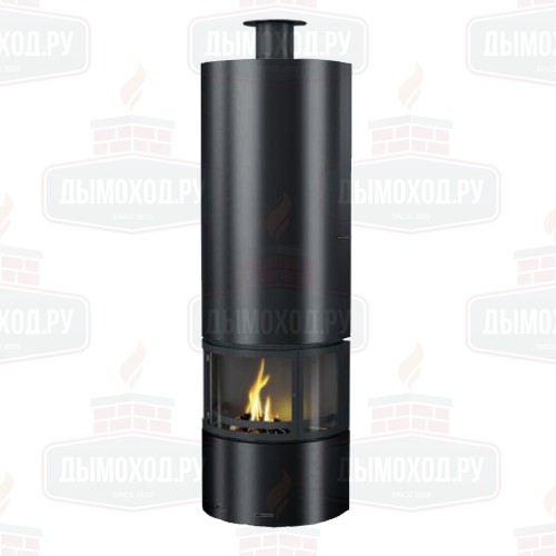 Камин DIAMANTE FRONTAL, со стеклом, чёрный (Traforart)