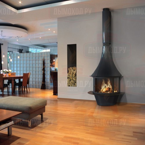 Камин LORENA FRONTAL, пристенный, чёрный (Traforart)