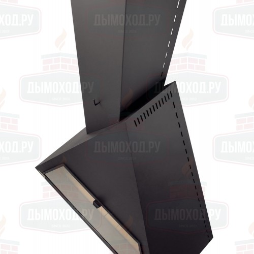 Камин BILBAO FRONTAL, со стеклом, труба слева, чёрный (Traforart)