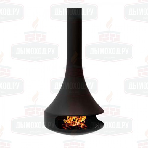 Камин HYPNOS CENTRAL, без стекла, чёрный (Traforart)