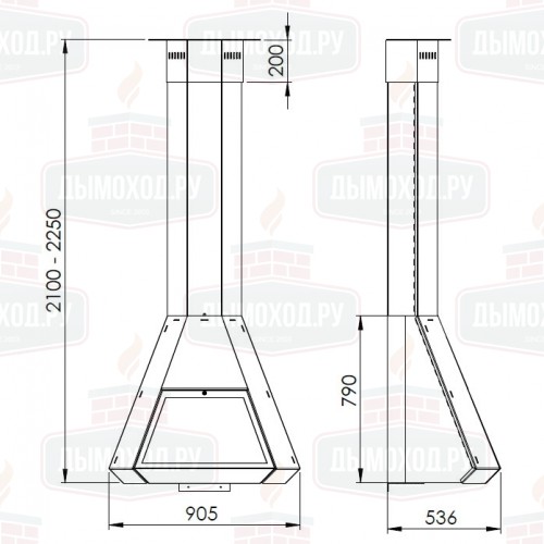 Камин ARION FRONTAL, со стеклом, чёрный (Traforart)