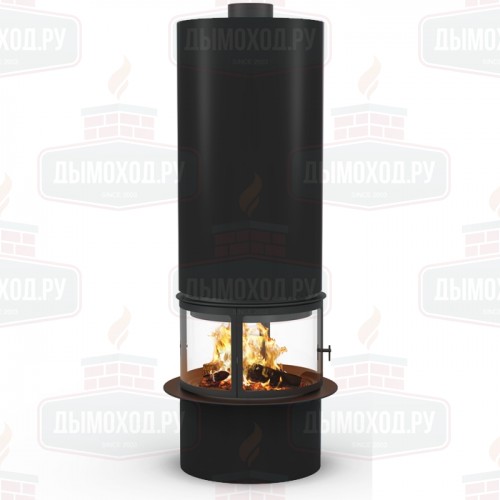 Камин DIAMANTE CENTRAL, со стеклом, чёрный (Traforart)