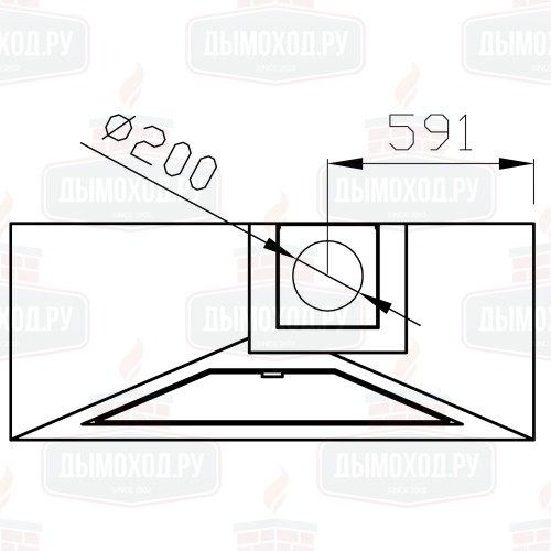 Камин MADRID FRONTAL, вертикальная труба справа, чёрный (Traforart)