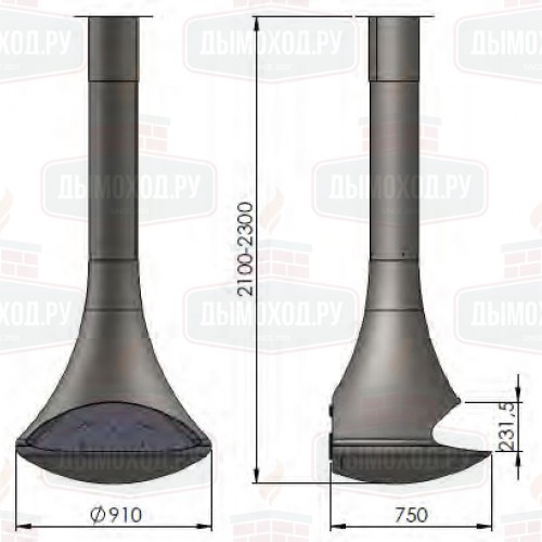 Камин DORIA FRONTAL, чёрный (Traforart)