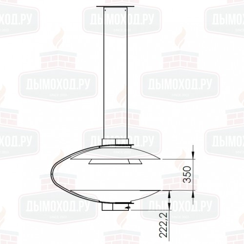 Камин FANCY CENTRAL RAL, подвесной, с декорирующим элементом (Traforart)