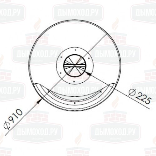 Камин DORIA CENTRAL, открытый, односторонний, без системы вращения, чёрный (Traforart)