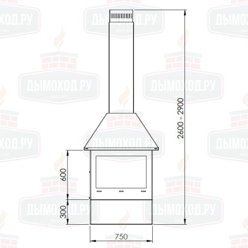 Камин SANDRA FRONTAL, пристенный, чёрный (Traforart)