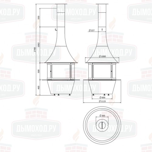 Камин LOIRE CENTRAL CON CERRAMIENTO (Traforart)