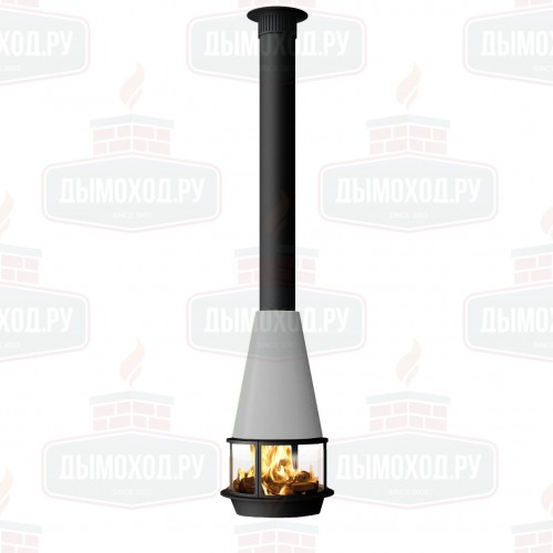 Камин ARLET CENTRAL, подвесной, низкое стекло, RAL 9003, H=2300 мм (Traforart)