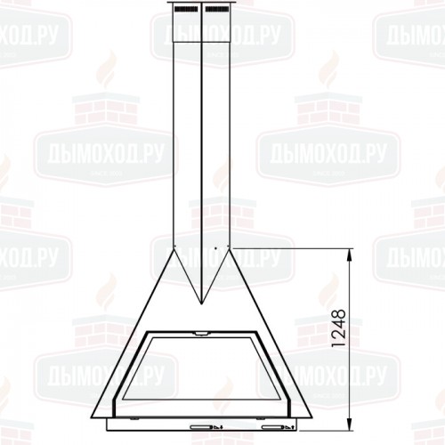 Камин FOXI FRONTAL, пристенный, подвесной, чёрный (Traforart)