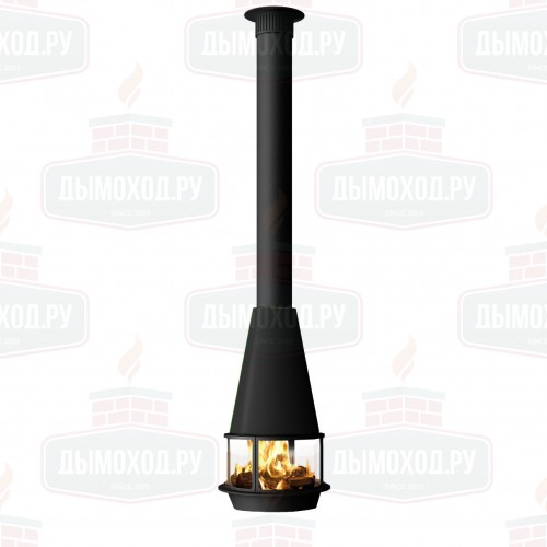 Камин ARLET CENTRAL, подвесной, низкое стекло, чёрный (Traforart)