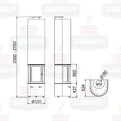 Камин OLYMPIA FRONTAL RAL (Traforart)