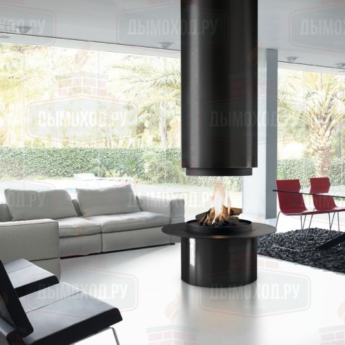 Камин DIAMANTE CENTRAL, без стекла, чёрный (Traforart)