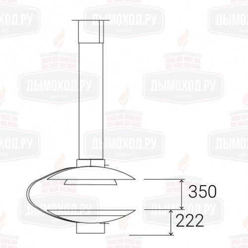 Камин FANCY CENTRAL ART RAL, подвесной, со стеклом (Traforart)