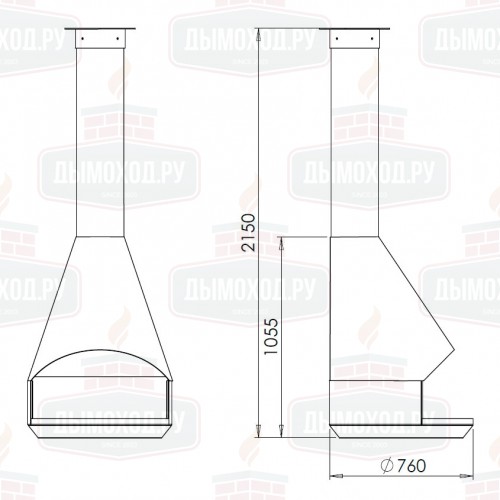 Камин HERA CENTRAL, чёрный (Traforart)