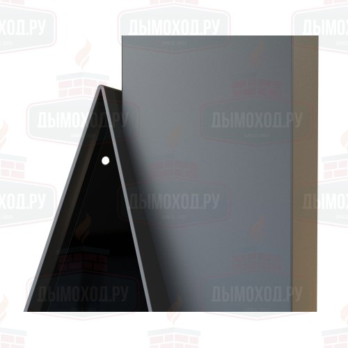 Камин BREDA FRONTAL, труба слева, чёрный (Traforart)