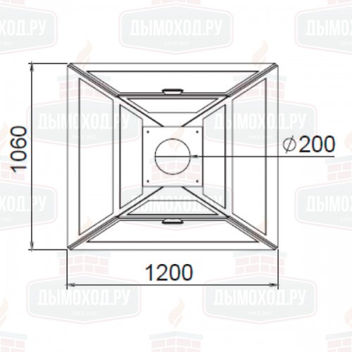 Камин ADMETO CENTRAL, подвесной, чёрный (Traforart)