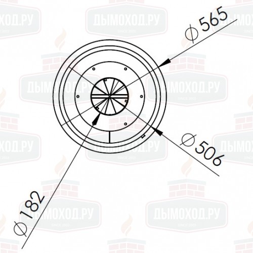 Камин ARLET CENTRAL, подвесной, низкое стекло, RAL 9003, H=2300 мм (Traforart)