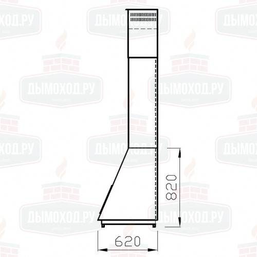 Камин MADRID FRONTAL, наклонная труба влево, чёрный (Traforart)