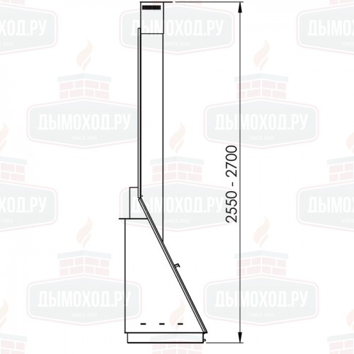 Камин FOXI FRONTAL, пристенный, подвесной, чёрный (Traforart)