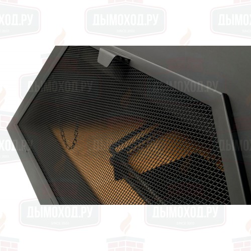 Камин MADRID FRONTAL, наклонная труба вправо, чёрный (Traforart)