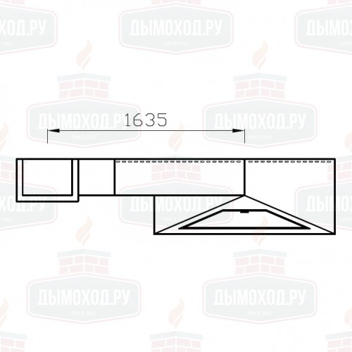 Камин MADRID FRONTAL, наклонная труба влево, чёрный (Traforart)
