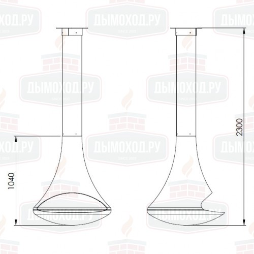 Камин DORIA CENTRAL, открытый, односторонний, без системы вращения, чёрный (Traforart)