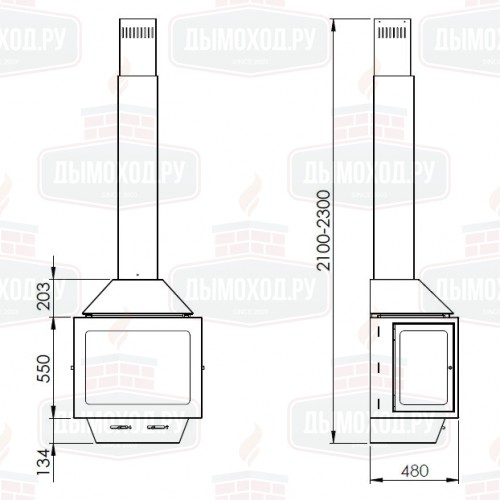 Камин ARIADNA FRONTAL RAL, подвесной (Traforart)