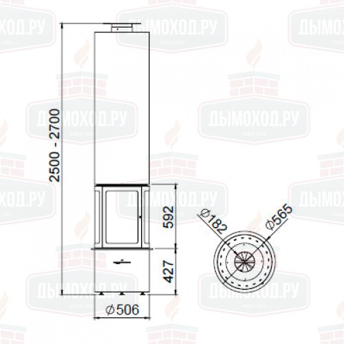 Камин OLYMPIA CENTRAL, чёрный (Traforart)