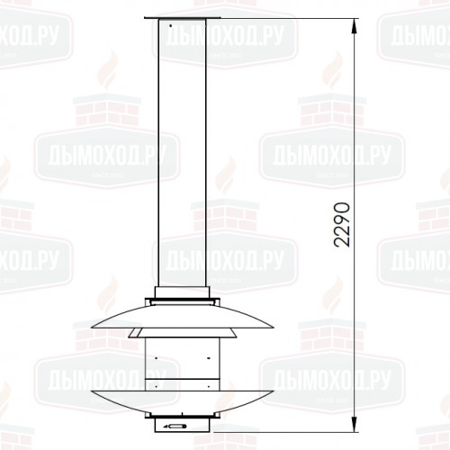 Камин FANCY CENTRAL RAL, подвесной, с декорирующим элементом (Traforart)