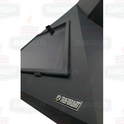Камин MADRID FRONTAL, наклонная труба вправо, чёрный (Traforart)