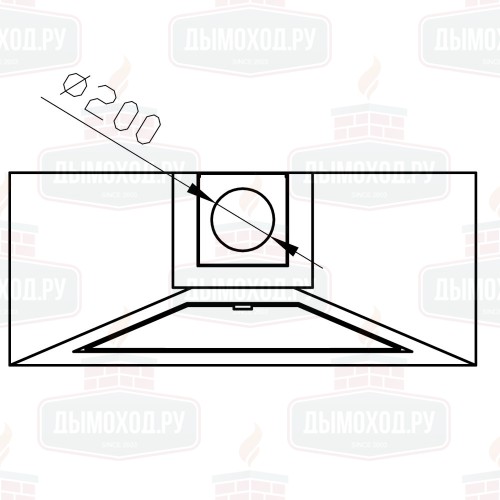 Камин MADRID FRONTAL, вертикальная центральная труба, чёрный (Traforart)