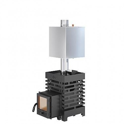 Печь для бани ASTON  12 стекло с баком на трубе 50л Ø115 (AISI 439)