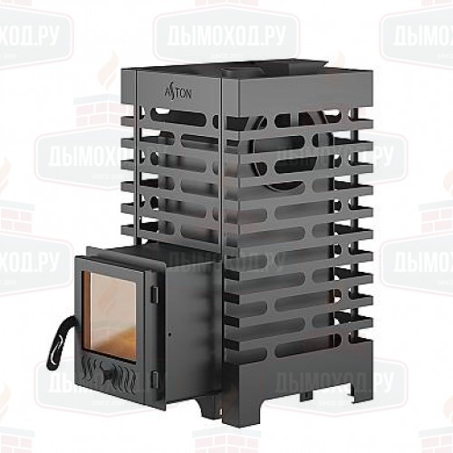 Печь для бани ASTON 16 стекло с баком на трубе 50л Ø115 (AISI 439)