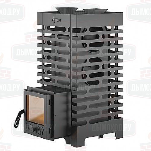 Печь для бани ASTON 20 стекло с баком на трубе 50л Ø115 (AISI 439)
