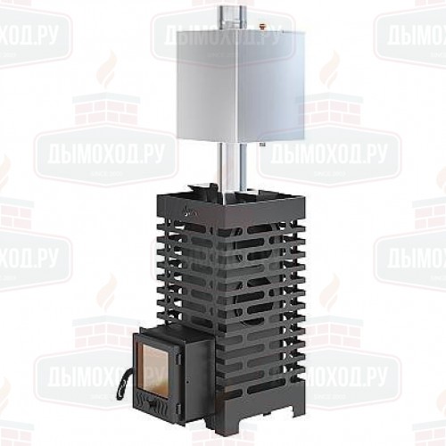 Печь для бани ASTON 20 стекло с баком на трубе 50л Ø115 (AISI 439)