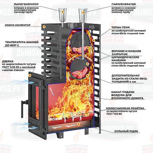 Печь для бани ASTON 24 (310) Long