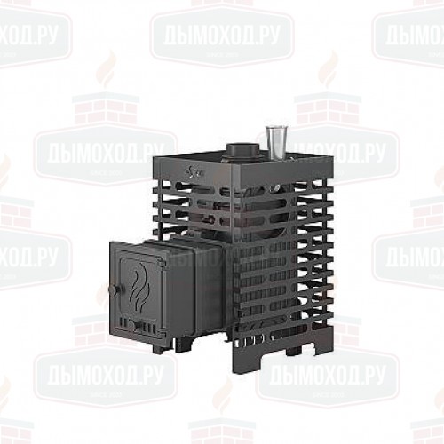 Печь для бани ASTON  «Шторм 16» (ДТ-4) Long с баком на трубе 50л Ø120 (AISI 439) 