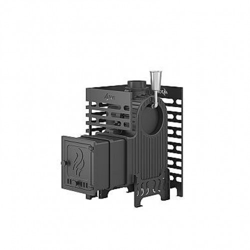 Печь для бани ASTON  «Шторм 16» (ДТ-4) Long с баком на трубе 50л Ø120 (AISI 439) 