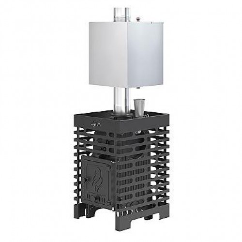 Печь для бани ASTON «Шторм 16» (ДТ-4) б/в с баком на трубе 50л Ø120 (AISI 439) 