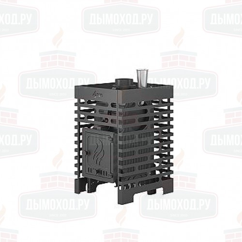 Печь для бани ASTON «Шторм 16» (ДТ-4) б/в с баком на трубе 50л Ø120 (AISI 439) 