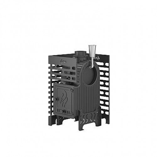 Печь для бани ASTON «Шторм 16» (ДТ-4) б/в с баком на трубе 50л Ø120 (AISI 439) 