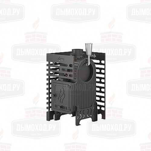 Печь для бани ASTON «Шторм 16» (ДТ-4) б/в с баком на трубе 50л Ø120 (AISI 439) 