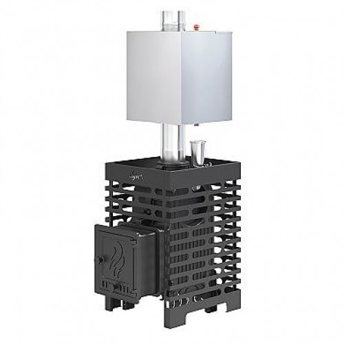 Печь для бани ASTON «Шторм 16» (ДТ-4) с баком на трубе 50л Ø120 (AISI 439)